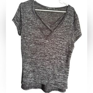 Trendyland Black Heather V-Neck Top